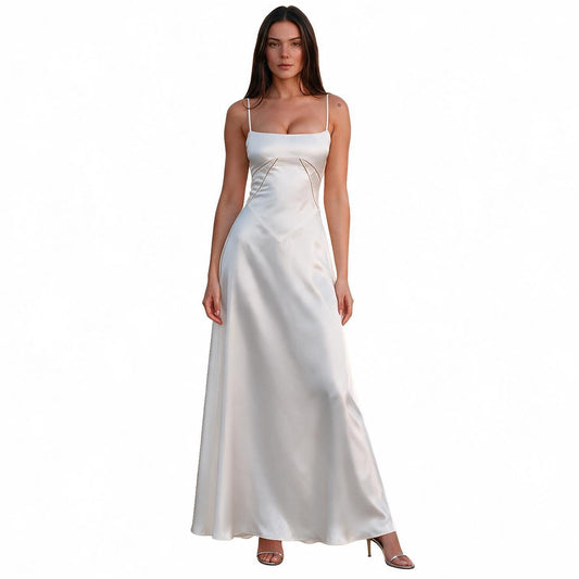 Tatianne - Elegant White Corset Maxi Dress for Women