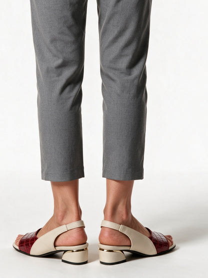 Tessa - Women's Two-Tone Slingback Low Heel Sandals - view 5