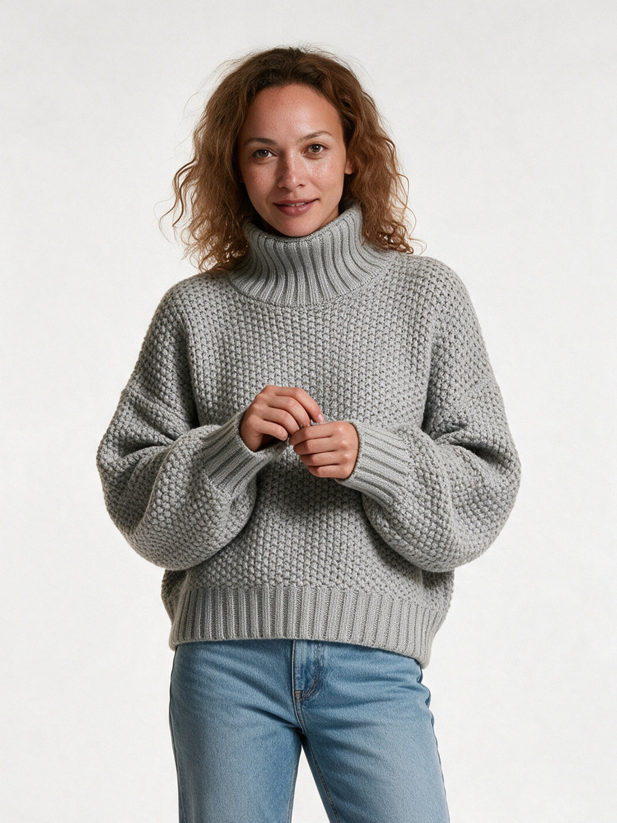 Thick Oversized Women's Sweater - Gray