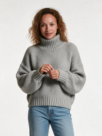 Thick Oversized Women's Sweater - Gray