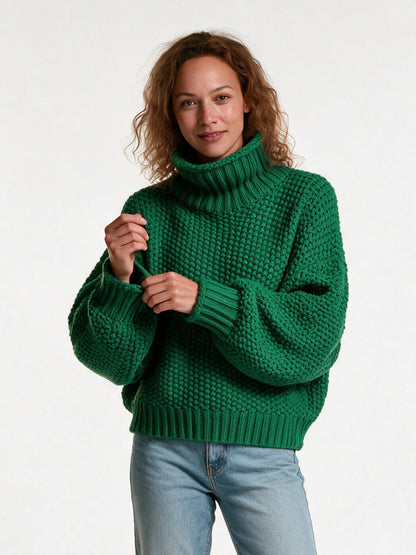 Thick Oversized Women's Sweater - Green