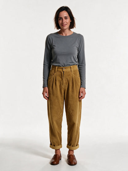Tilda - Women's High Waisted Pleated Relaxed Trousers - view 1