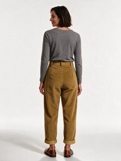 Tilda - Women's High Waisted Pleated Relaxed Trousers - view 5