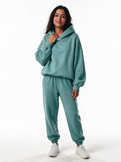 Tiziana - Women's Oversized Hoodie and Jogger Set - Aqua