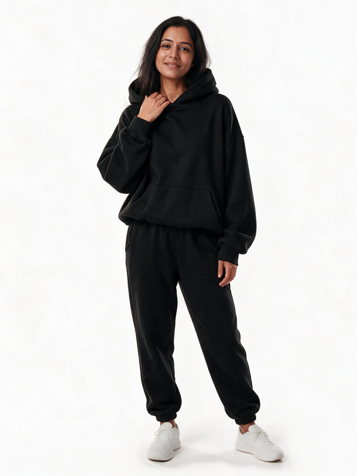 Tiziana - Women's Oversized Hoodie and Jogger Set - Black