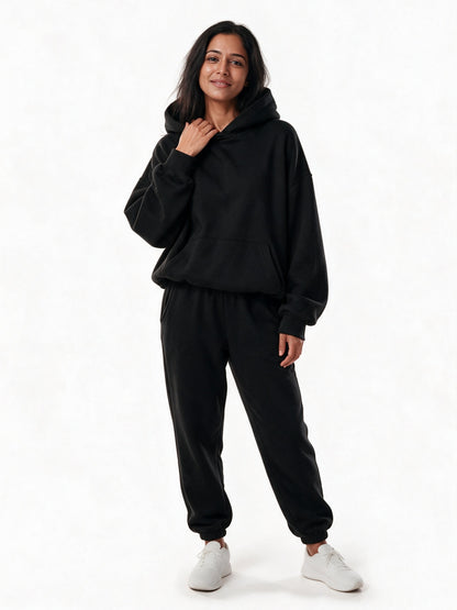 Tiziana - Women's Oversized Hoodie and Jogger Set - Black