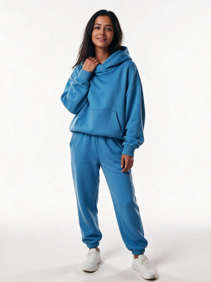 Tiziana - Women's Oversized Hoodie and Jogger Set - Blue