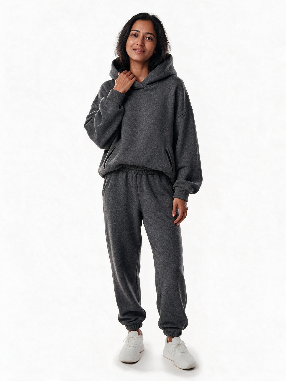 Tiziana - Women's Oversized Hoodie and Jogger Set - Charcoal
