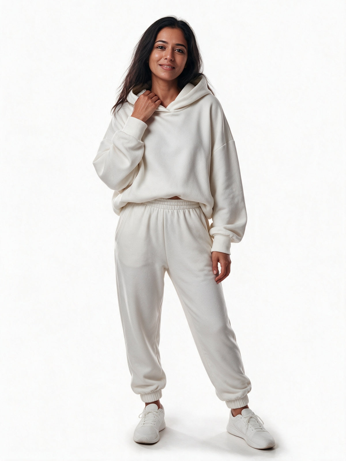 Tiziana - Women's Oversized Hoodie and Jogger Set - White