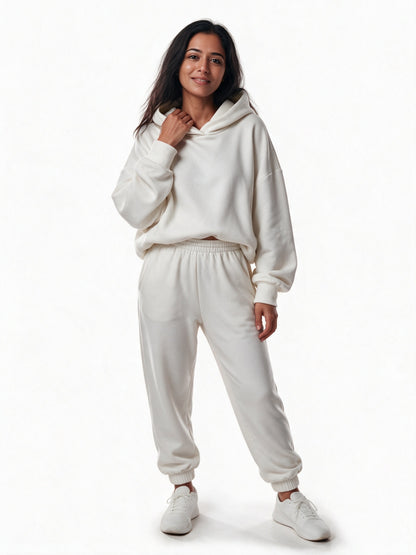 Tiziana - Women's Oversized Hoodie and Jogger Set - White