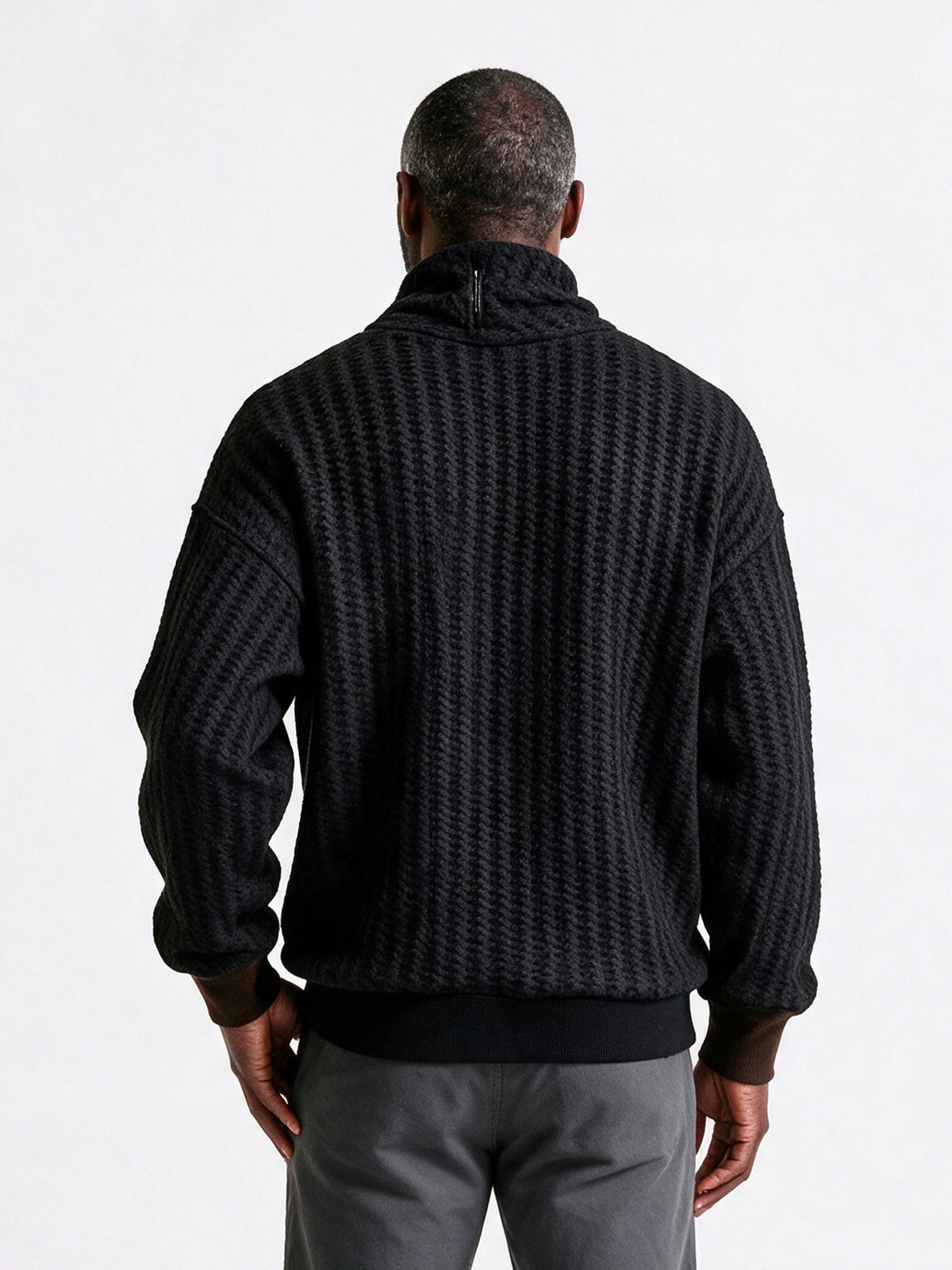 Torben - Men's Textured Shawl Collar Zip Pullover - view 5
