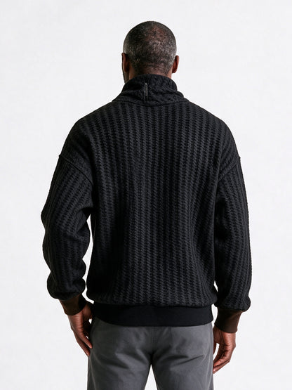Torben - Men's Textured Shawl Collar Zip Pullover - view 5