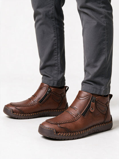 Torsten - Men's Hand Stitched Moc Toe Side Zip Boots - view 3