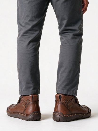 Torsten - Men's Hand Stitched Moc Toe Side Zip Boots - view 5