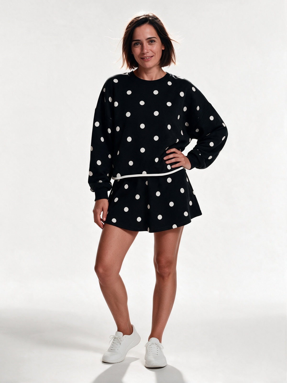Tove - Women's Polka Dot Pullover and Skort Set - view 1