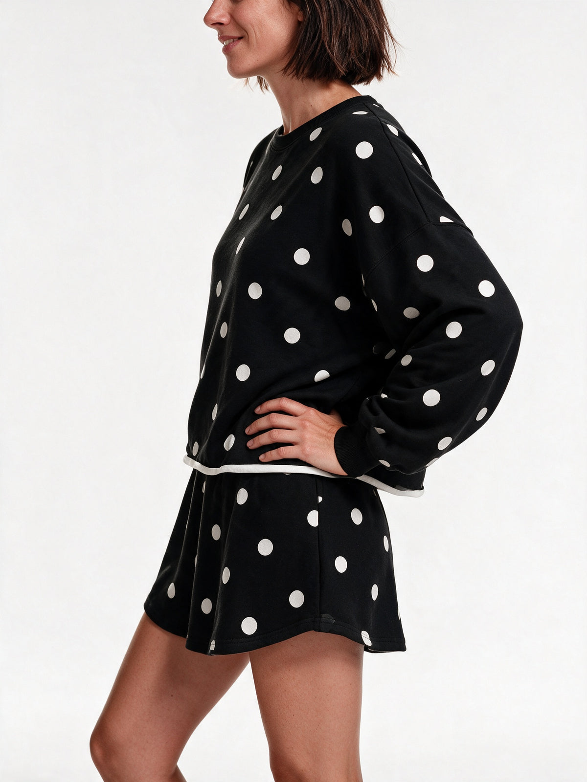 Tove - Women's Polka Dot Pullover and Skort Set - view 3