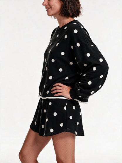 Tove - Women's Polka Dot Pullover and Skort Set - view 3