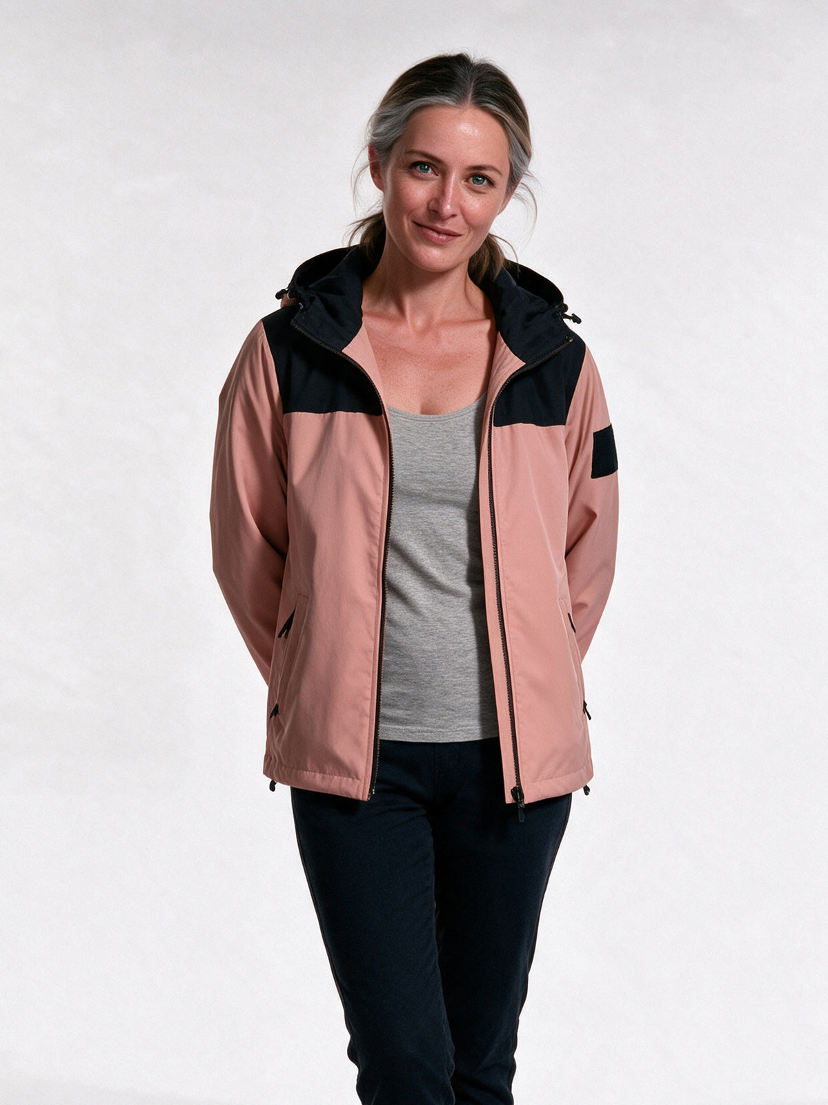 Trond - Unisex Two Tone Hooded Mountain Jacket - Pink