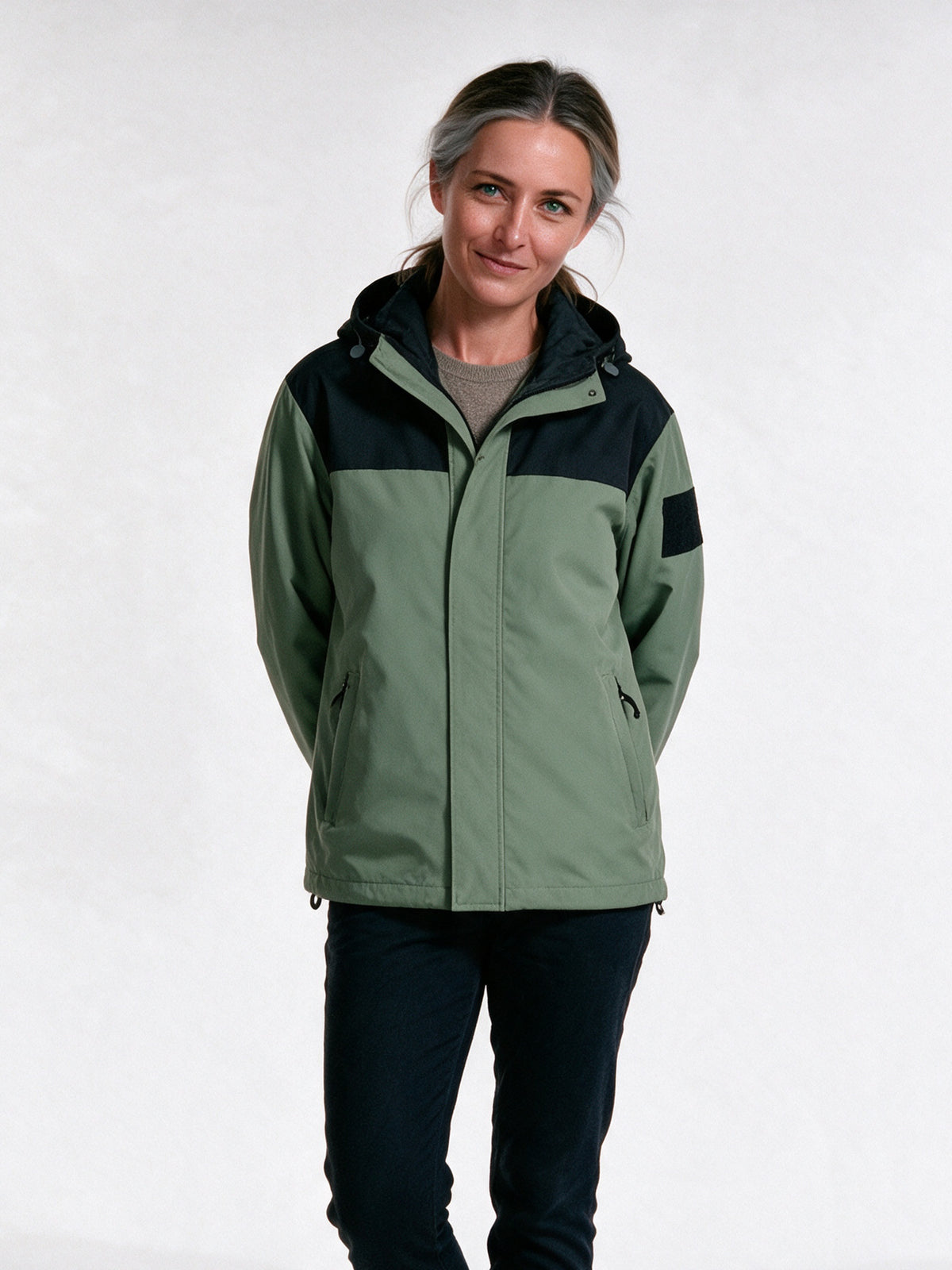 Trond - Unisex Two Tone Hooded Mountain Jacket - Sage