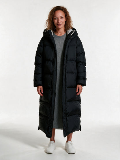 Turia - Women's Ankle Length Hooded Quilted Puffer Coat - view 1
