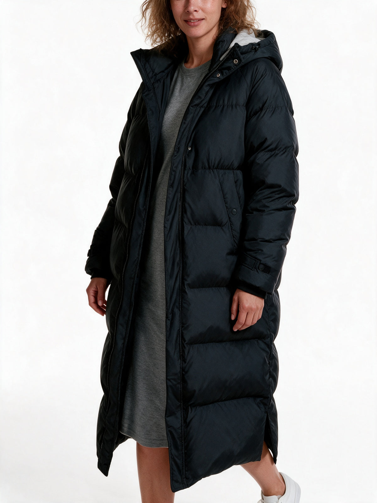 Turia - Women's Ankle Length Hooded Quilted Puffer Coat - view 3
