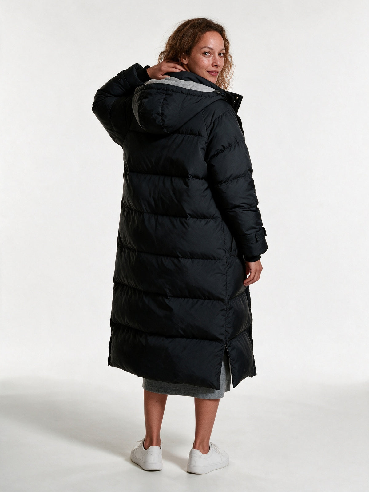Turia - Women's Ankle Length Hooded Quilted Puffer Coat - view 5