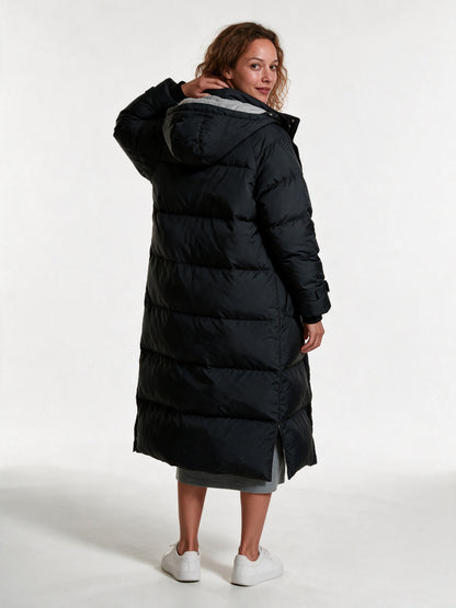 Turia - Women's Ankle Length Hooded Quilted Puffer Coat - view 5