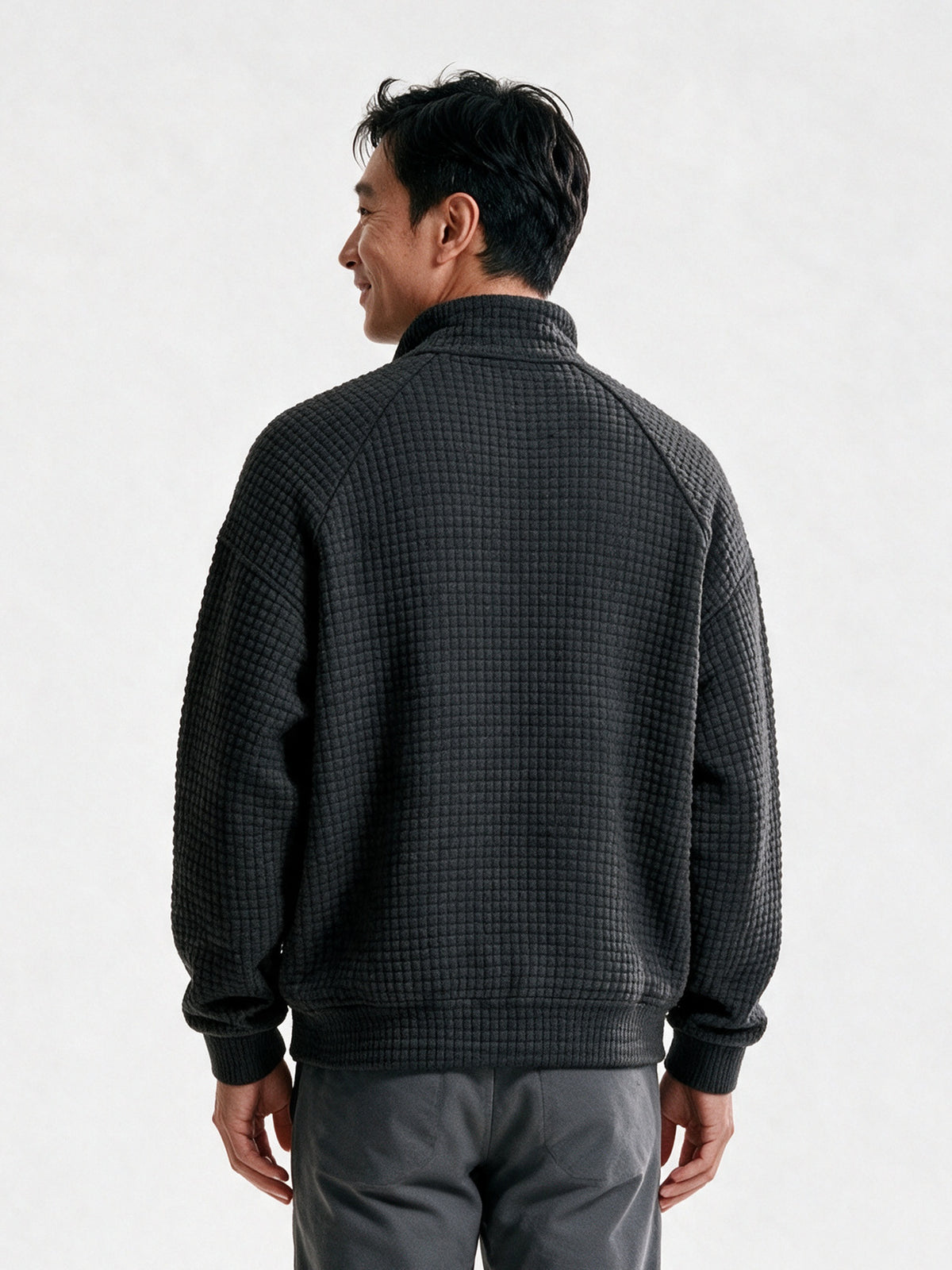 Viggo - Men's Waffle Knit Quarter Zip Pullover - view 5