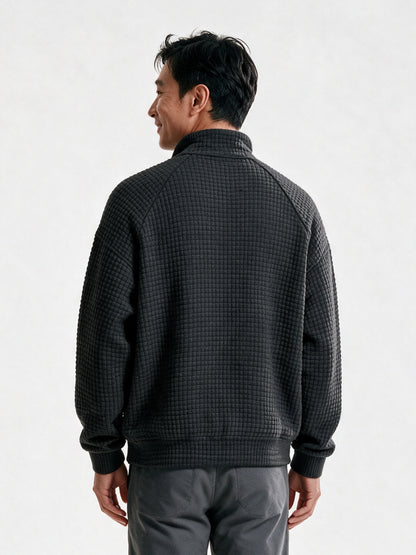 Viggo - Men's Waffle Knit Quarter Zip Pullover - view 5