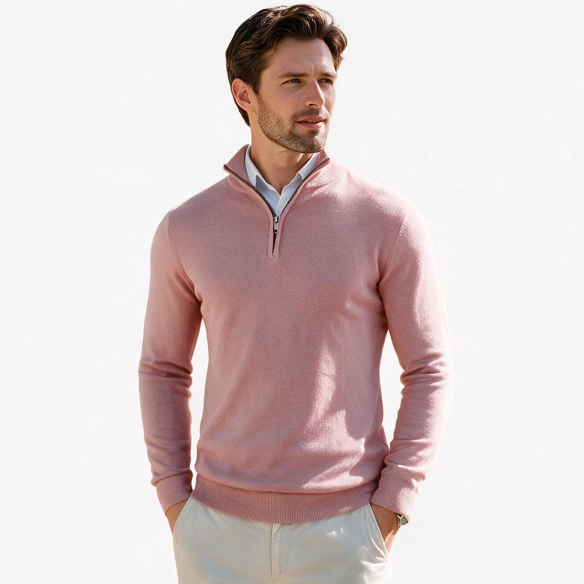 Wyatt - Stylish Slim Fit Quarter Zip Sweater for Men