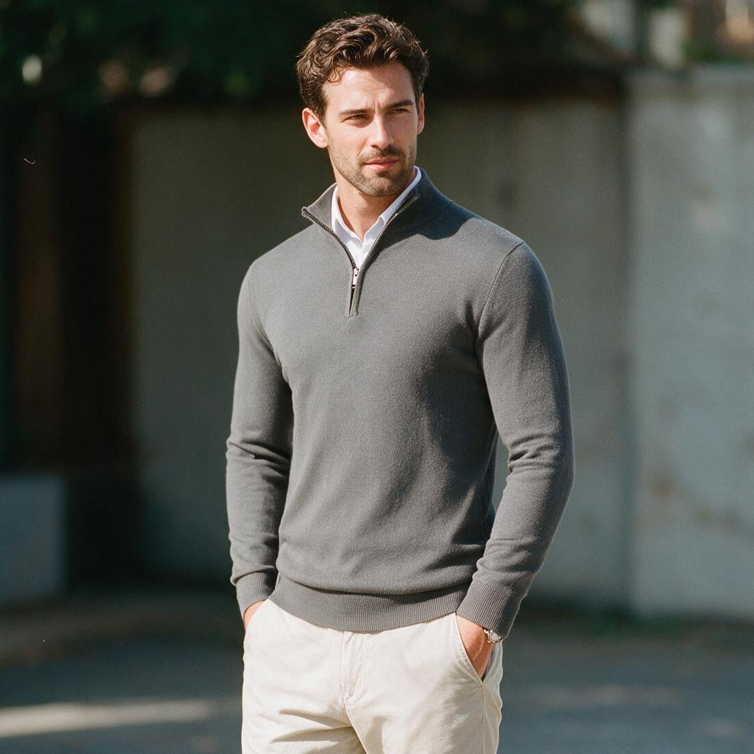 Wyatt - Stylish Slim Fit Quarter Zip Sweater for Men