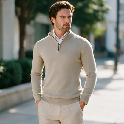 Wyatt - Stylish Slim Fit Quarter Zip Sweater for Men
