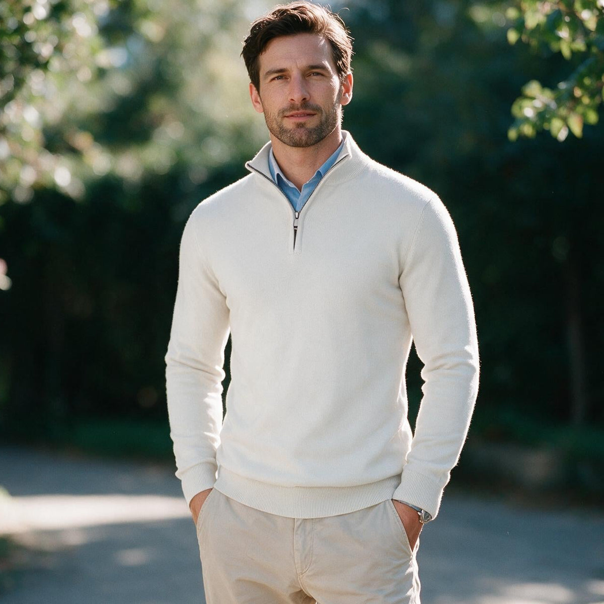 Wyatt - Stylish Slim Fit Quarter Zip Sweater for Men