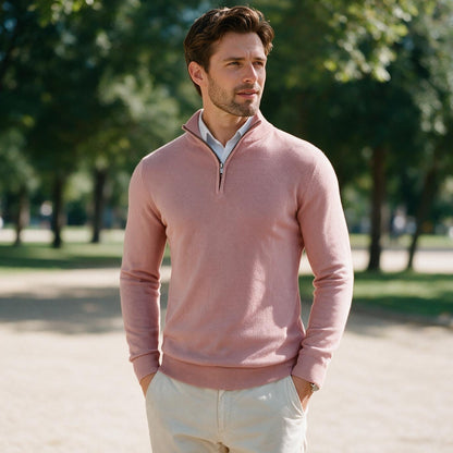 Wyatt - Stylish Slim Fit Quarter Zip Sweater for Men