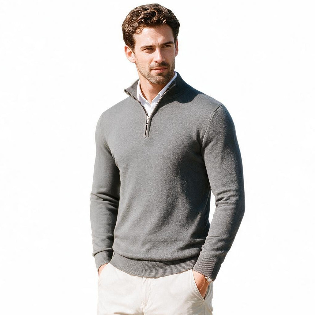 Wyatt - Stylish Slim Fit Quarter Zip Sweater for Men