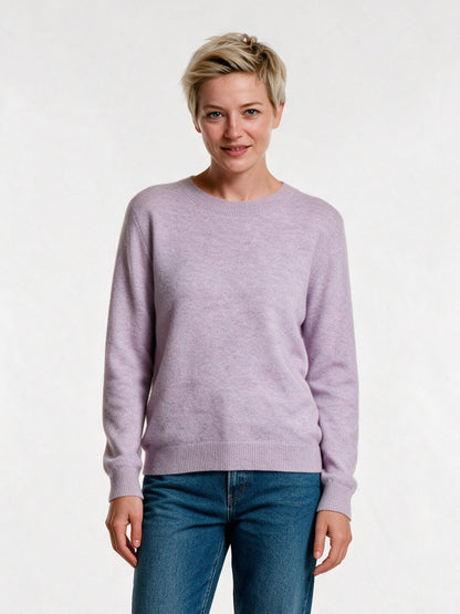 Yara - Women's Soft Knit Crew Neck Pullover - Lilac